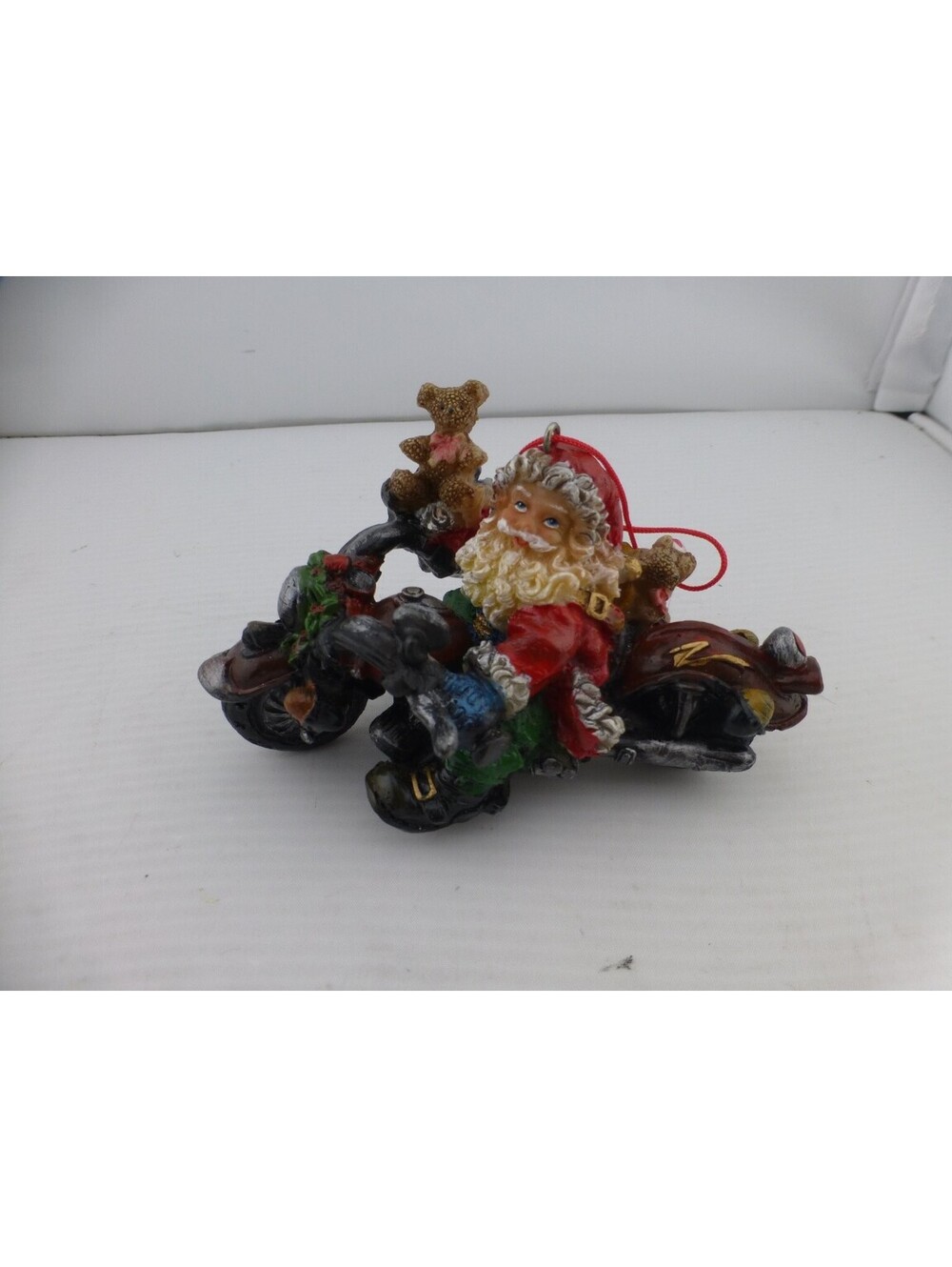 Santa Claus on Motorcycle Ornament Christmas Holiday Decor Teddy Bears - B2